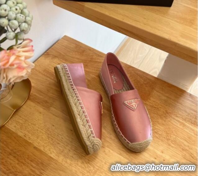 Pretty Style Prada Logo Nylon Espadrilles Peony Pink 224111