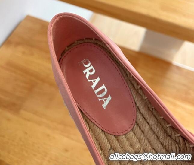 Pretty Style Prada Logo Nylon Espadrilles Peony Pink 224111