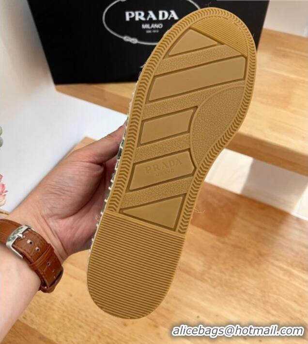 Good Quality Prada Logo Nylon Espadrilles Green 224113