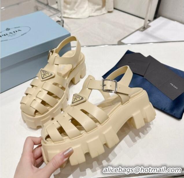 Purchase Prada Foam Rubber Platform Sandals 5.5cm Quartz Beige 426077