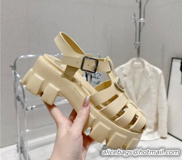 Purchase Prada Foam Rubber Platform Sandals 5.5cm Quartz Beige 426077