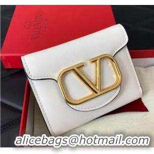 Unique Grade VALENTINO Calfskin Wallet 4138 white