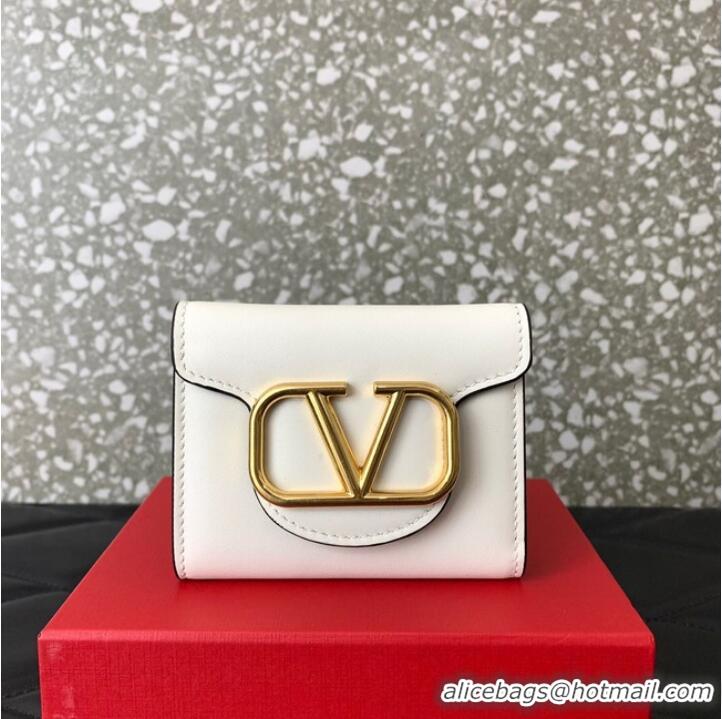 Unique Grade VALENTINO Calfskin Wallet 4138 white