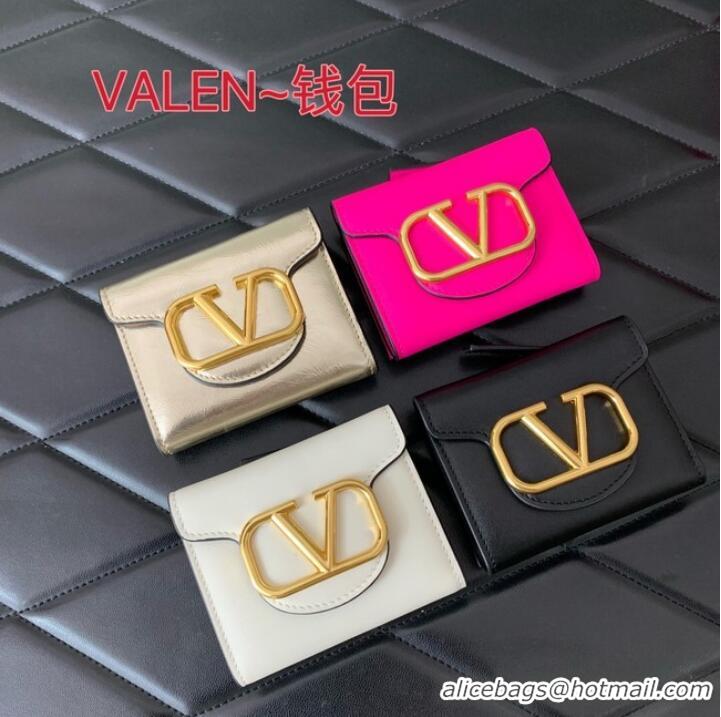 Unique Grade VALENTINO Calfskin Wallet 4138 white