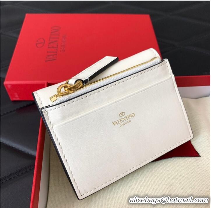 Unique Grade VALENTINO Calfskin Wallet 4138 white