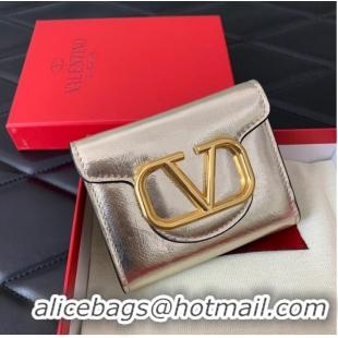 Good Quality VALENTINO Calfskin Wallet 4138 silver