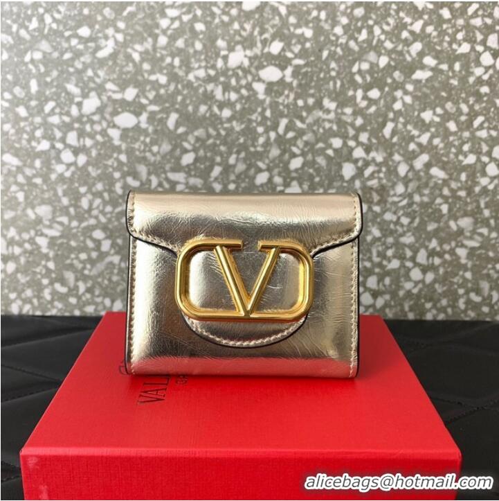 Good Quality VALENTINO Calfskin Wallet 4138 silver