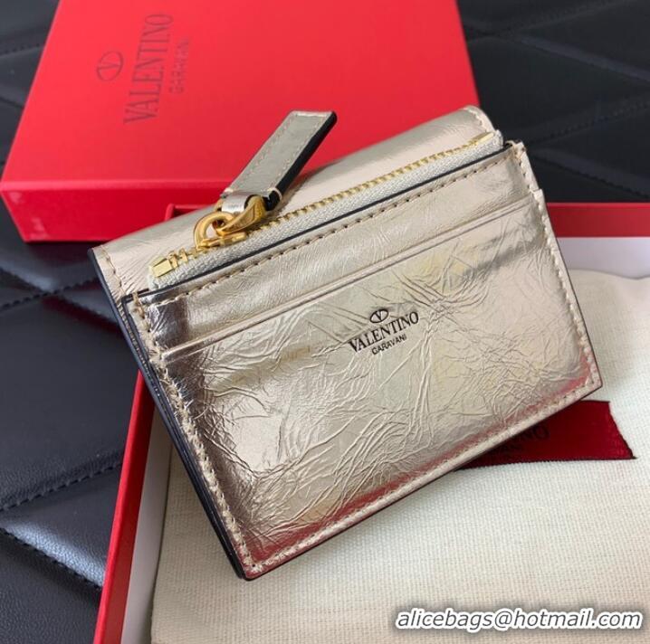 Good Quality VALENTINO Calfskin Wallet 4138 silver