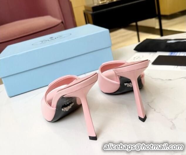 Unique Style Prada Brushed Leather Slide Sandals 9.5cm Pink 609126