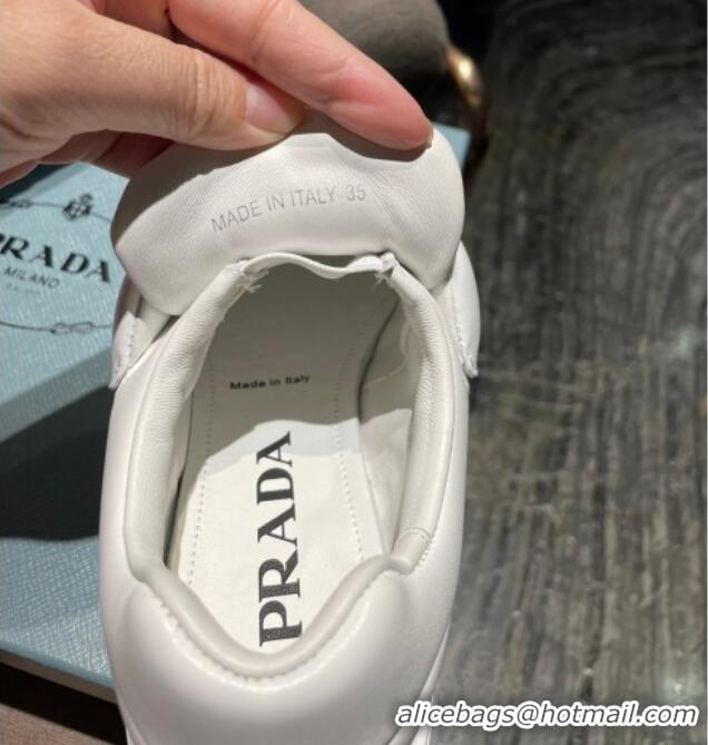 Best Product Prada Soft Padded Nappa Leather Loafers White 1D125N 609128