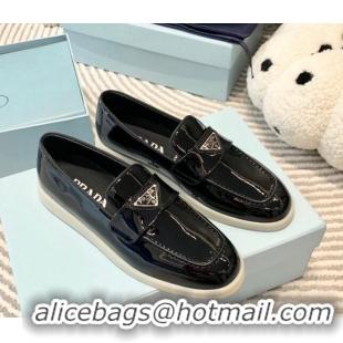 Unique Style Prada Patent Leather Loafers Black 1D222N 612108