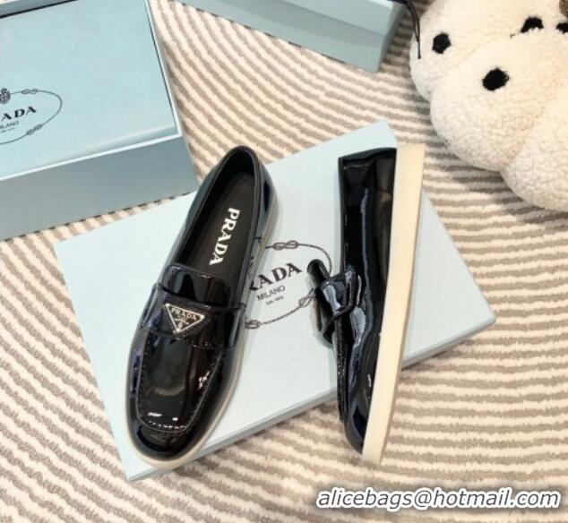 Unique Style Prada Patent Leather Loafers Black 1D222N 612108