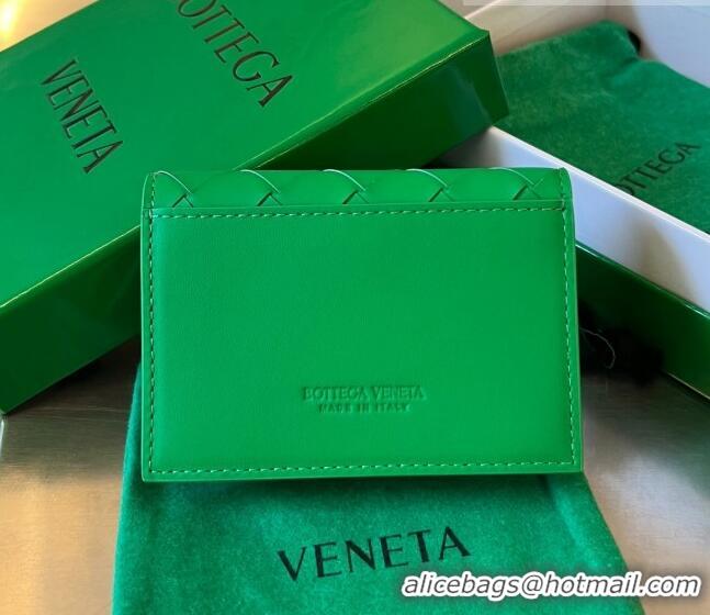 Promotional Bottega Veneta Intrecciato Leather Business Card Case Wallet Parakeet 605720 Green 2023