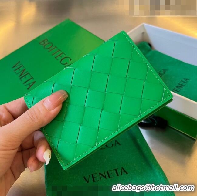 Promotional Bottega Veneta Intrecciato Leather Business Card Case Wallet Parakeet 605720 Green 2023