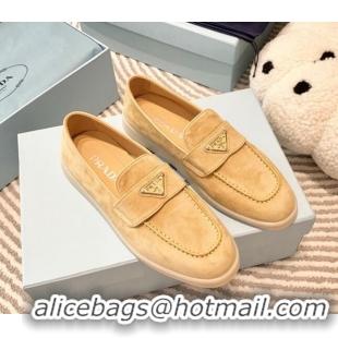 Discount Prada Suede Loafers Apricot 1D222N 612113