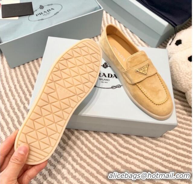 Discount Prada Suede Loafers Apricot 1D222N 612113