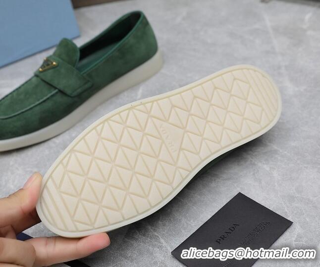 Hot Style Prada Suede Loafers Dark Green 1D222N 612121