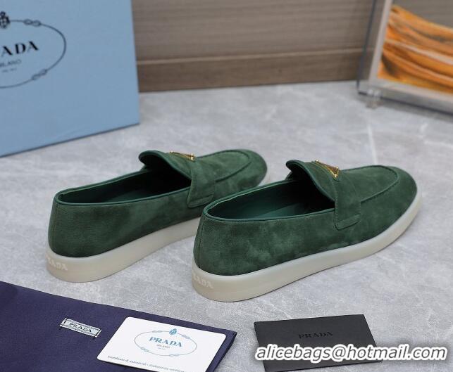 Hot Style Prada Suede Loafers Dark Green 1D222N 612121