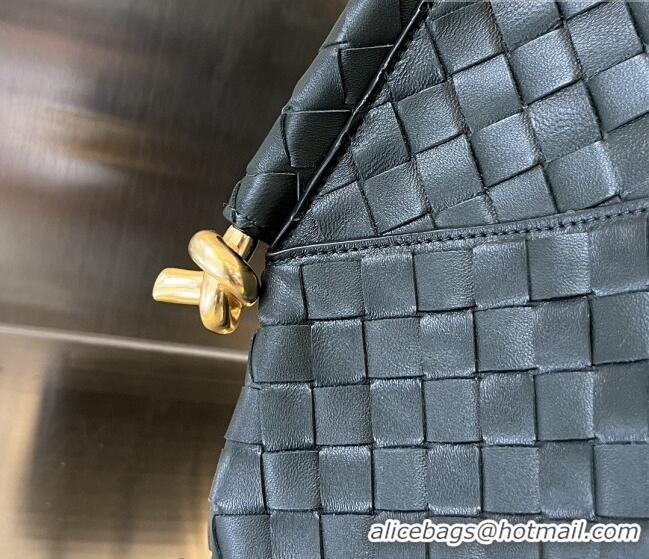 Good Quality Bottega Veneta Medium Solstice Shoulder Bag in Intrecciato Leather 740990 Dark Green 2023