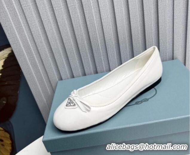 1:1 aaaaa Prada Nappa Leather ballerinas White 612156