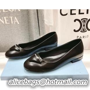 Low Cost Prada Brushed Leather ballerinas Black 1F200N 612158