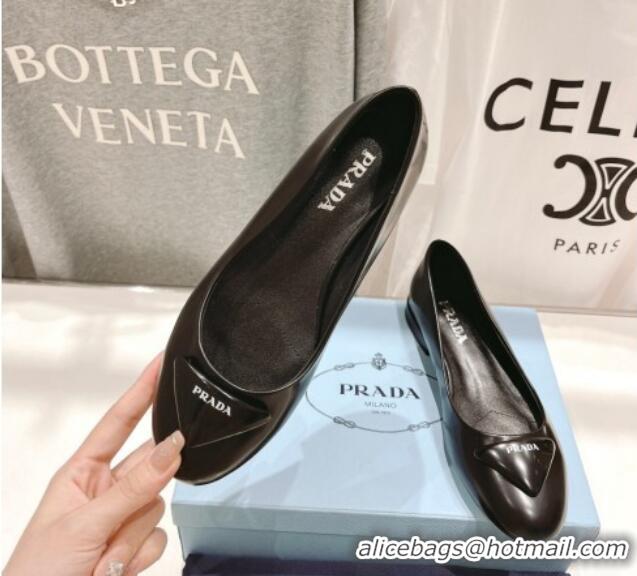 Low Cost Prada Brushed Leather ballerinas Black 1F200N 612158