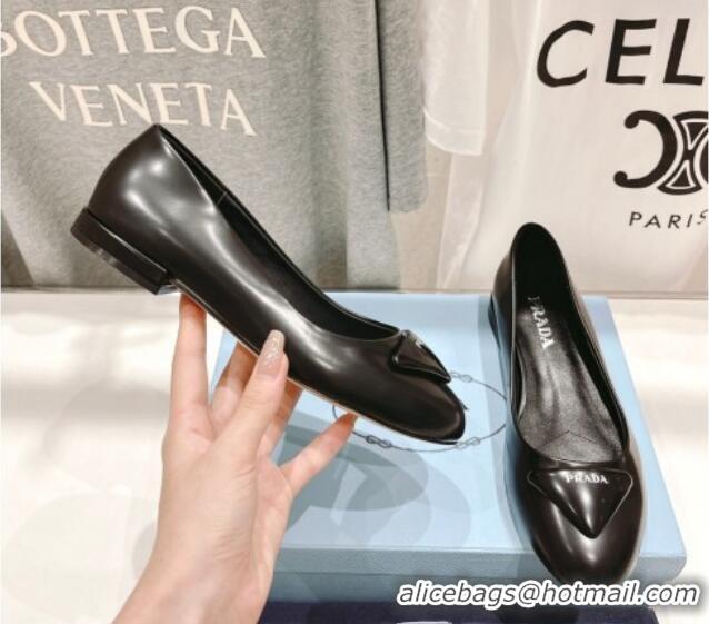 Low Cost Prada Brushed Leather ballerinas Black 1F200N 612158