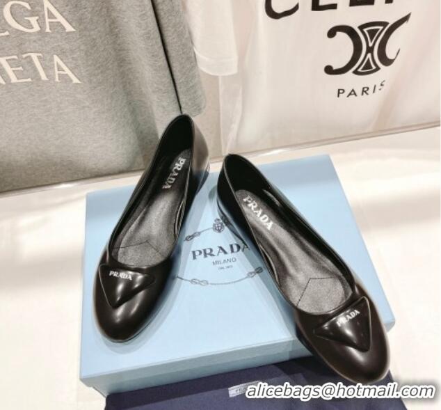 Low Cost Prada Brushed Leather ballerinas Black 1F200N 612158