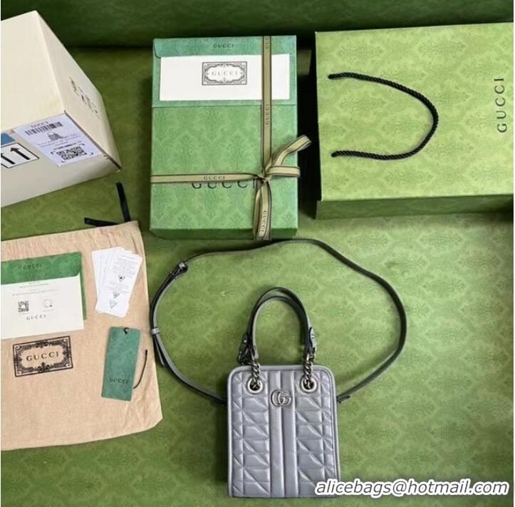 Promotional Gucci GG Marmont matelasse mini bag 696123 gray