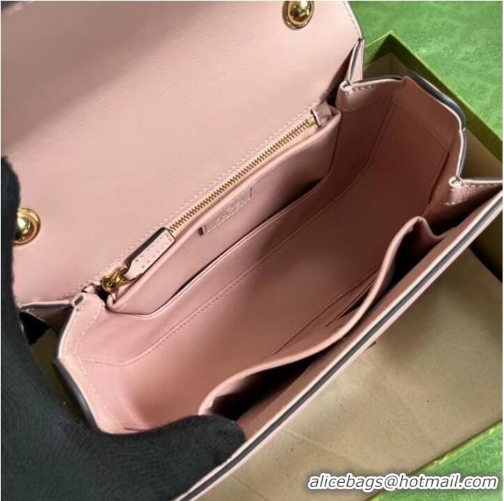 Famous Brand GUCCI BLONDIE TOP-HANDLE BAG 735101 Light pink