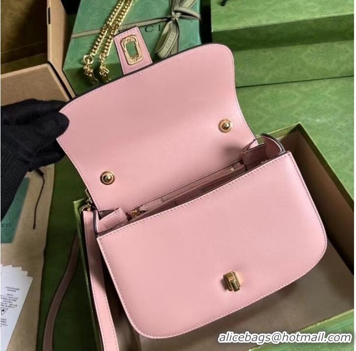 Famous Brand GUCCI BLONDIE TOP-HANDLE BAG 735101 Light pink