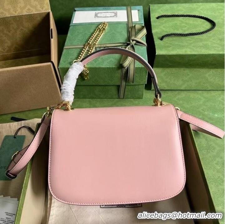 Famous Brand GUCCI BLONDIE TOP-HANDLE BAG 735101 Light pink