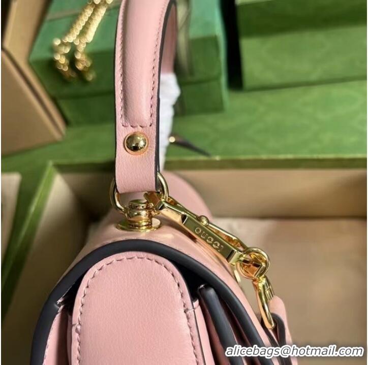 Famous Brand GUCCI BLONDIE TOP-HANDLE BAG 735101 Light pink