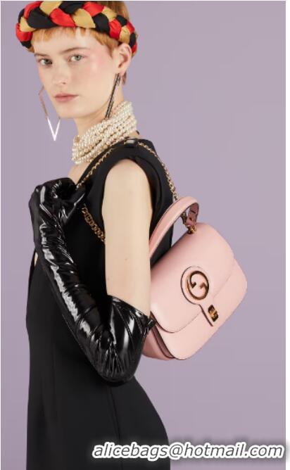 Famous Brand GUCCI BLONDIE TOP-HANDLE BAG 735101 Light pink