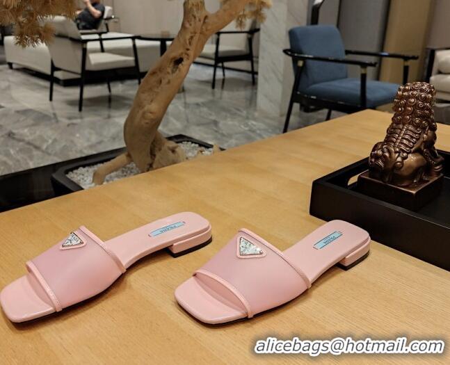 Best Price Prada PVC Flat Slide Sandals Pink 612191