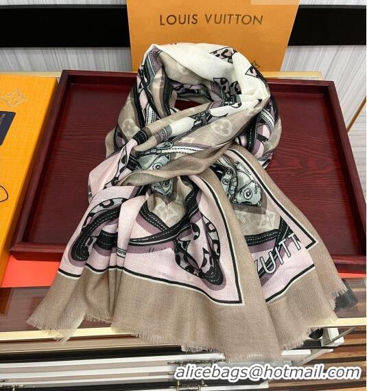 Famous Brand Louis Vuitton Cashmere Long Scarf 100x200cm LV1816 Pink 2022