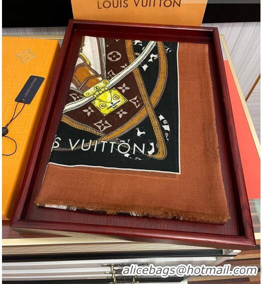 Good Taste Louis Vuitton Cashmere Long Scarf 100x200cm LV1816 Brown 2022