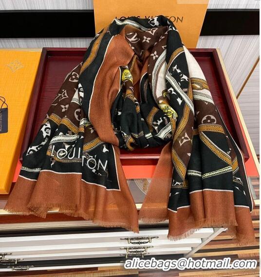 Good Taste Louis Vuitton Cashmere Long Scarf 100x200cm LV1816 Brown 2022