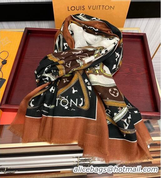 Good Taste Louis Vuitton Cashmere Long Scarf 100x200cm LV1816 Brown 2022