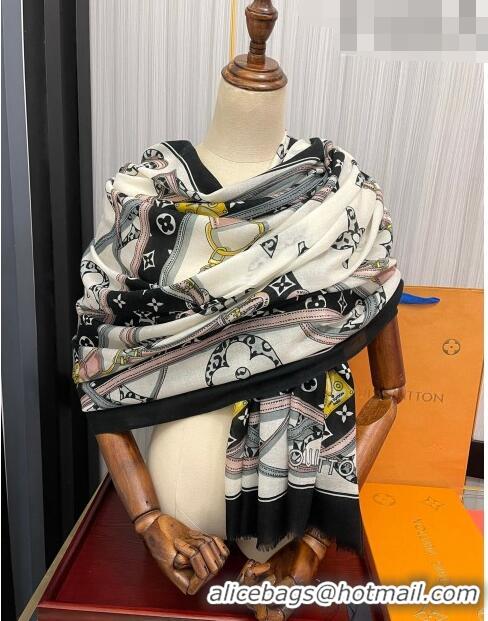 Top Quality Louis Vuitton Cashmere Long Scarf 100x200cm LV1816 White 2022