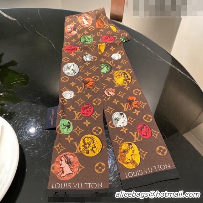 Famous Brand Louis Vuitton Silk Bandeau Scarf LV1013 Brown 2022