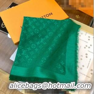 Promotional Louis Vuitton LV Shine Monogram Shawl Scarf 142cm 8149 Green 2022