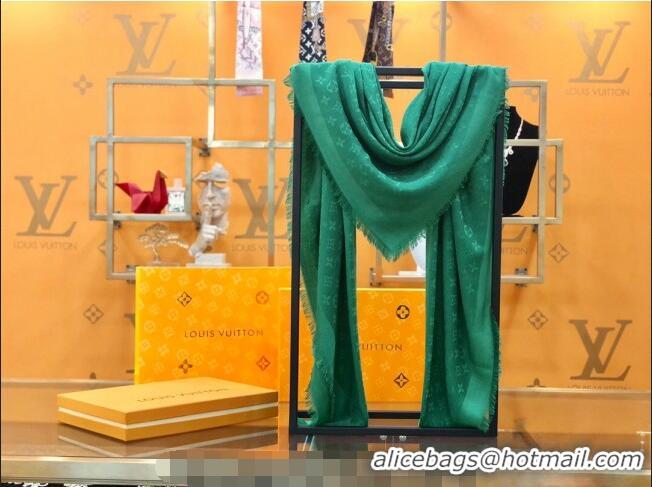 Promotional Louis Vuitton LV Shine Monogram Shawl Scarf 142cm 8149 Green 2022