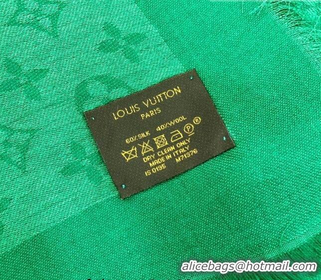 Promotional Louis Vuitton LV Shine Monogram Shawl Scarf 142cm 8149 Green 2022