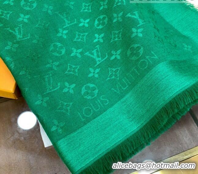 Promotional Louis Vuitton LV Shine Monogram Shawl Scarf 142cm 8149 Green 2022