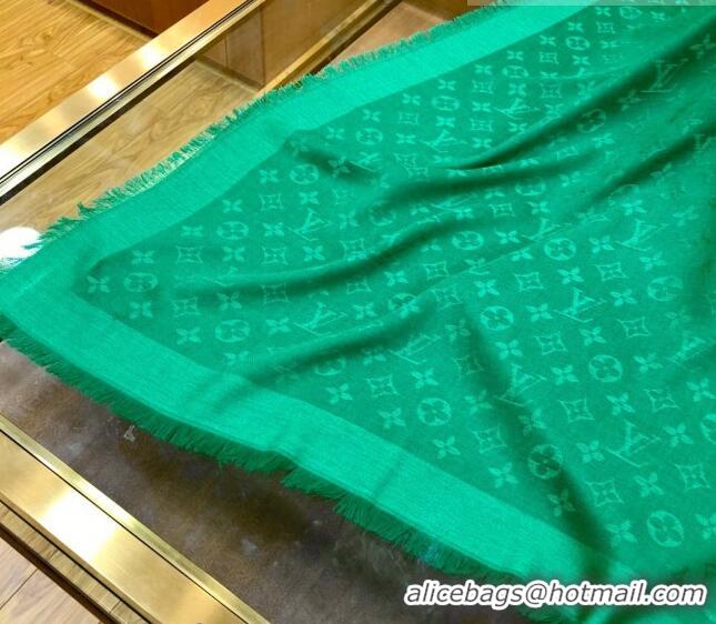 Promotional Louis Vuitton LV Shine Monogram Shawl Scarf 142cm 8149 Green 2022