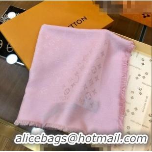 Good Product Louis Vuitton LV Shine Monogram Shawl Scarf 142cm 8149 Pink 2022