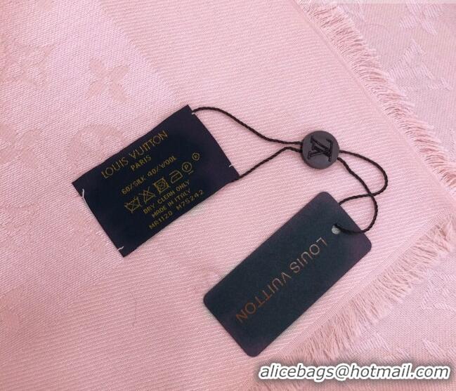 Good Product Louis Vuitton LV Shine Monogram Shawl Scarf 142cm 8149 Pink 2022