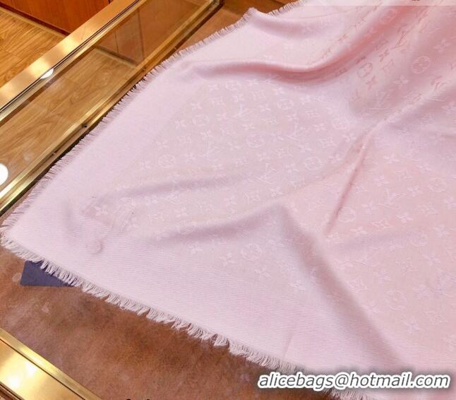 Good Product Louis Vuitton LV Shine Monogram Shawl Scarf 142cm 8149 Pink 2022