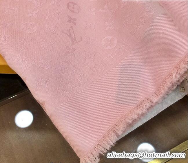 Good Product Louis Vuitton LV Shine Monogram Shawl Scarf 142cm 8149 Pink 2022